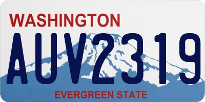 WA license plate AUV2319