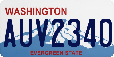WA license plate AUV2340