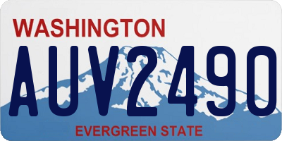 WA license plate AUV2490