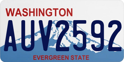 WA license plate AUV2592