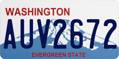 WA license plate AUV2672