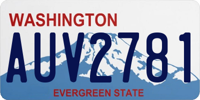 WA license plate AUV2781