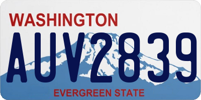 WA license plate AUV2839