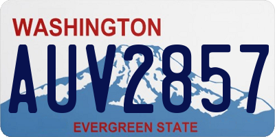 WA license plate AUV2857