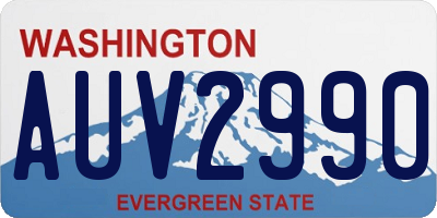 WA license plate AUV2990