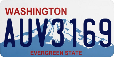 WA license plate AUV3169