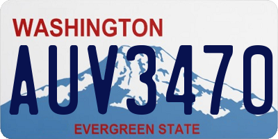 WA license plate AUV3470