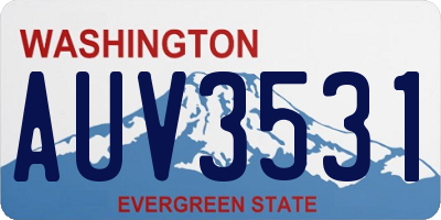WA license plate AUV3531