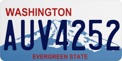 WA license plate AUV4252