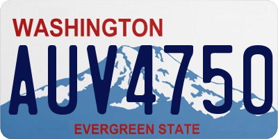 WA license plate AUV4750