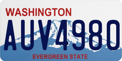 WA license plate AUV4980