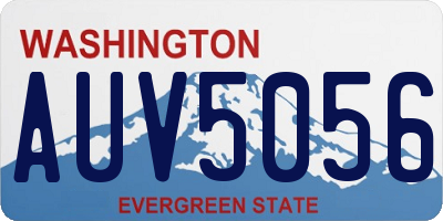 WA license plate AUV5056