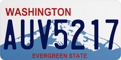 WA license plate AUV5217