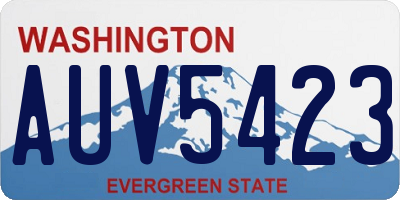 WA license plate AUV5423