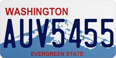 WA license plate AUV5455