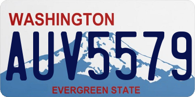 WA license plate AUV5579