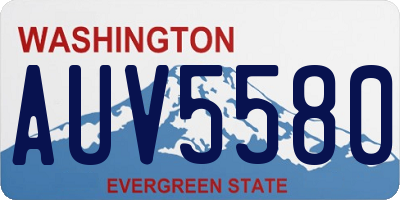 WA license plate AUV5580