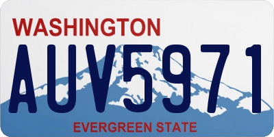 WA license plate AUV5971