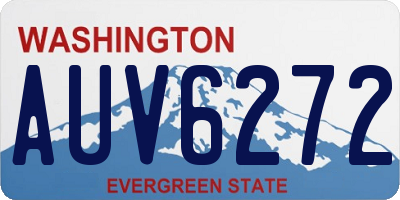 WA license plate AUV6272