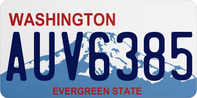 WA license plate AUV6385
