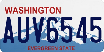 WA license plate AUV6545