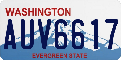 WA license plate AUV6617