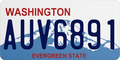 WA license plate AUV6891