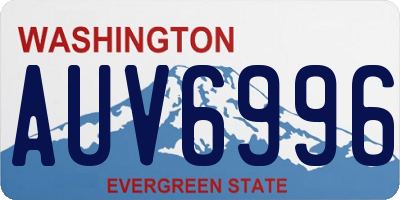 WA license plate AUV6996