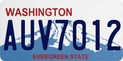 WA license plate AUV7012