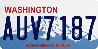 WA license plate AUV7187