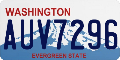 WA license plate AUV7296
