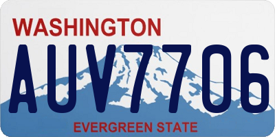 WA license plate AUV7706