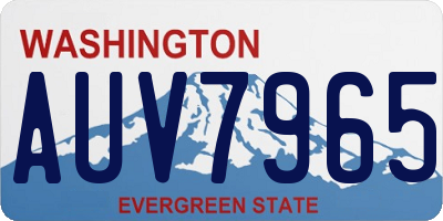 WA license plate AUV7965