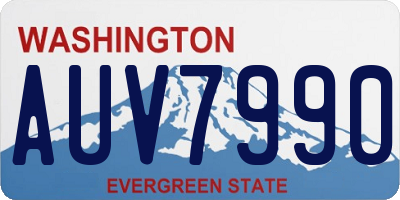 WA license plate AUV7990