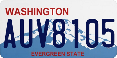 WA license plate AUV8105