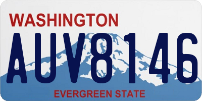 WA license plate AUV8146