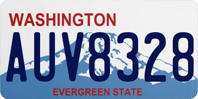 WA license plate AUV8328