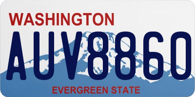 WA license plate AUV8860