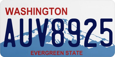 WA license plate AUV8925