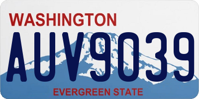 WA license plate AUV9039