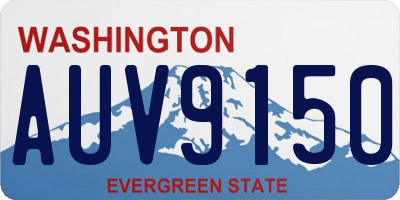 WA license plate AUV9150