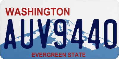 WA license plate AUV9440