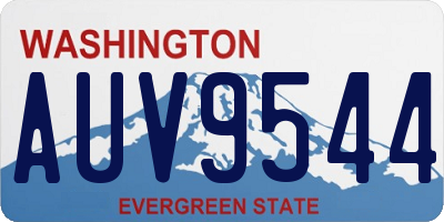 WA license plate AUV9544