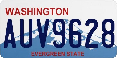 WA license plate AUV9628