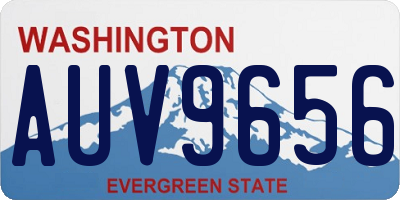 WA license plate AUV9656