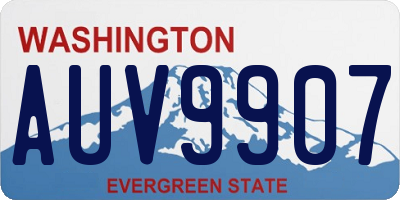 WA license plate AUV9907