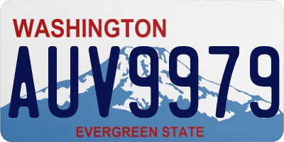 WA license plate AUV9979
