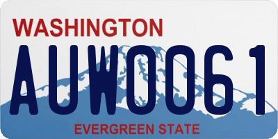 WA license plate AUW0061