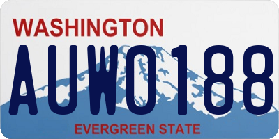WA license plate AUW0188