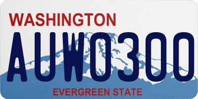 WA license plate AUW0300